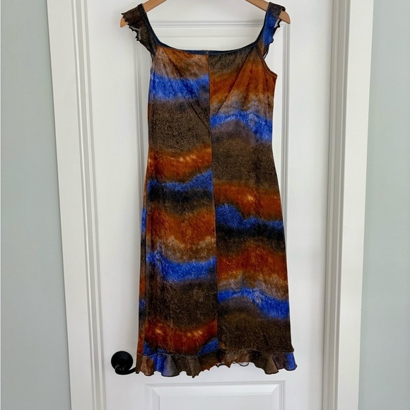 Katie K Y2K Crushed Velvet Babydoll Midi Dress Size M - Picture 4 of 7